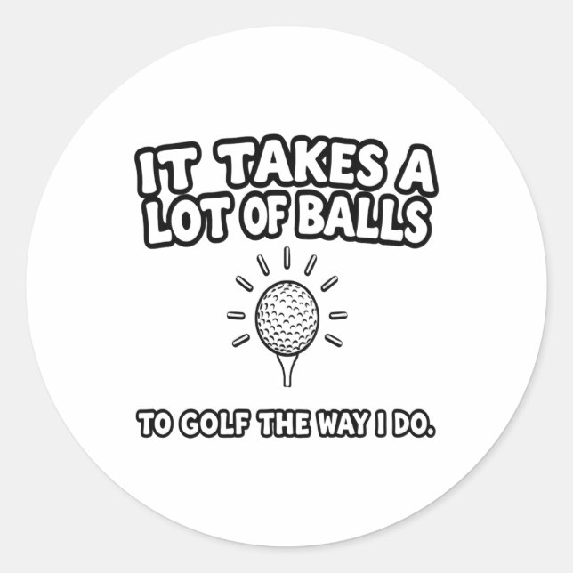 Sticker Rond Golf Lover T-Shirt Design (Devant)