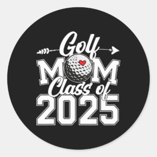 Sticker Rond Golf Maman Cl De 2025 Graduation Senior Sport Fan 