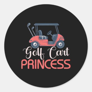 Sticker Rond Golf Panier Princess Golfer Femme Fille