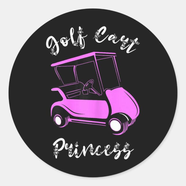 Sticker Rond Golf Panier Princesse Golf Panier Golfeur Girls (Devant)