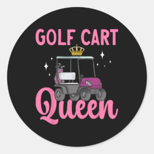 Sticker Rond Golf Panier Queen Golfing Golf Panier Golf