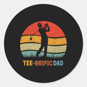 Sticker Rond Golf Papa Fête des pères Golf Rétro les années 70 