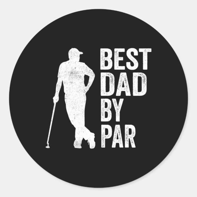 Sticker Rond Golf Papa Meilleur Papa Par Par Fête des pères Gol (Devant)