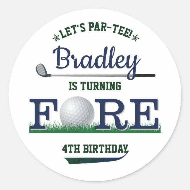 Sticker Rond Golf PAR-TEE 4e anniversaire (Devant)