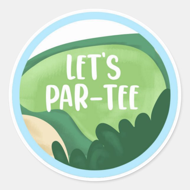 Sticker Rond Golf Par-Tee Cupcake Boy Anniversaire Trou dans un (Devant)