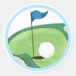 Sticker Rond Golf Par-Tee Cupcake Topper Boy Anniversaire Favor