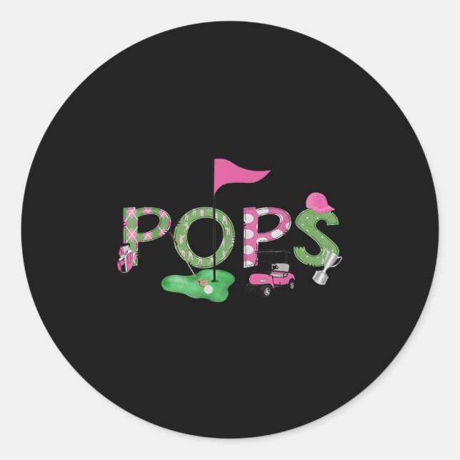 Sticker Rond Golf Ps Nk Hole In One Golf 1st Birthday Girl  (Devant)