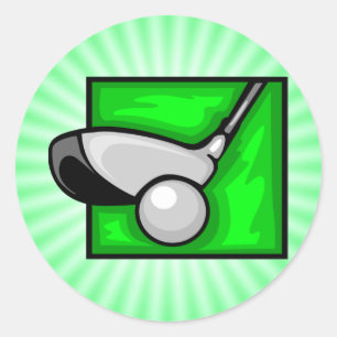 Sticker Rond Golf vert au néon