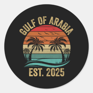 Sticker Rond Golfe D'Arabie Est 2025 Trump Arabian Gulf Funny P
