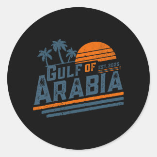 Sticker Rond Golfe D'Arabie Est 2025 Trump Arabian Gulf Funny P