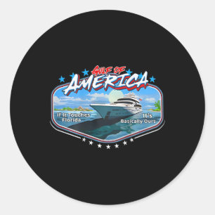 Sticker Rond Golfe De Us Amérique- Plage Floride Vacances D'Été
