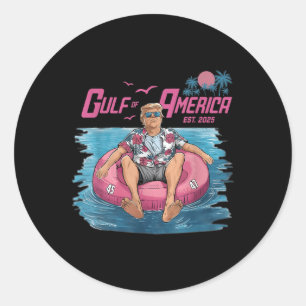 Sticker Rond Golfe Des Etats-Unis Est 2025 Funny Trump Patrioti