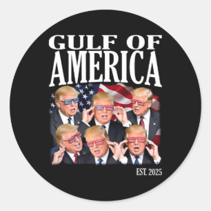 Sticker Rond Golfe Des Etats-Unis Est 2025 Trump Golfe Des Etat