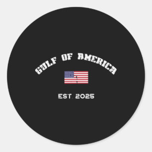 Sticker Rond Golfe Des Etats-Unis Est. Drapeau US 2025 Hommes F