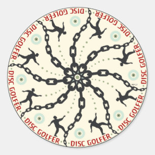 Sticker Rond Golfeur de disque