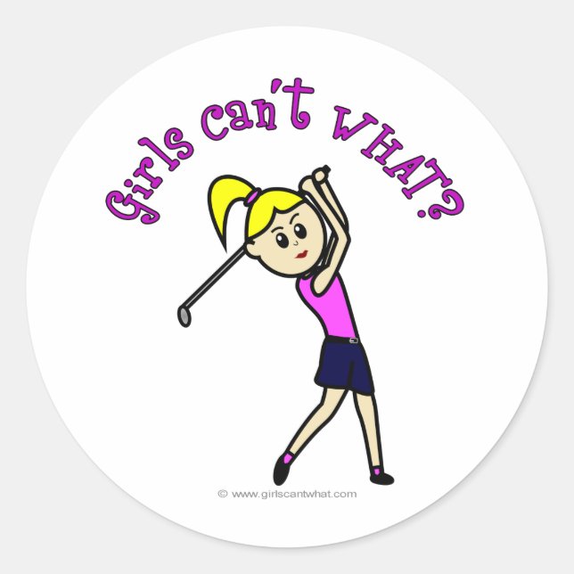Sticker Rond Golfeur de femme légère (Devant)