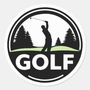 Sticker Rond Golfeur Golf Marathon Compétition