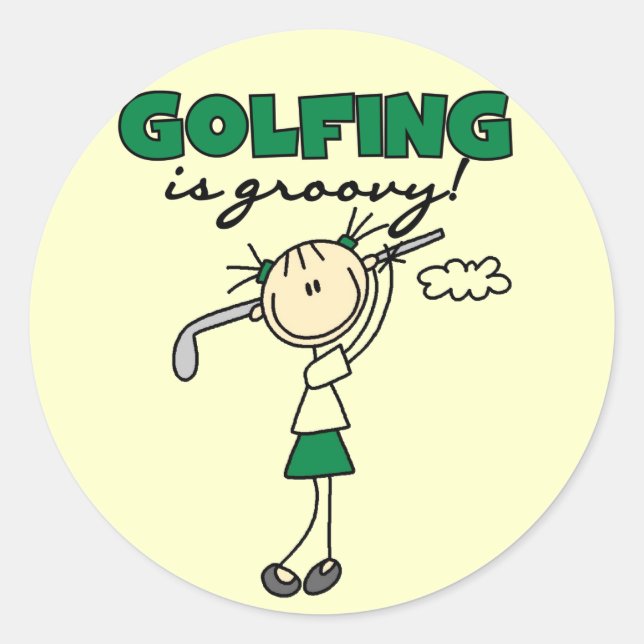 Sticker Rond Golfing est Super Tshirts et cadeaux (Devant)