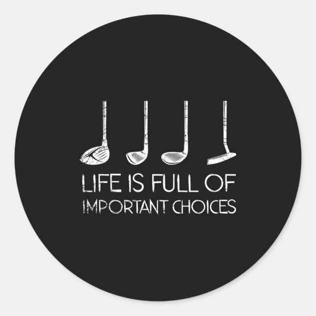 Sticker Rond Golfing Men Srts Funny Golfer Golf  (Devant)