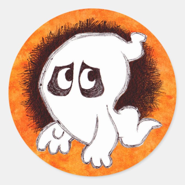 Sticker Rond Gomer l'autocollant de fantôme (Devant)