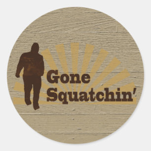 Sticker Rond Gone Squatchin' Funny Bigfoot Sasquatch