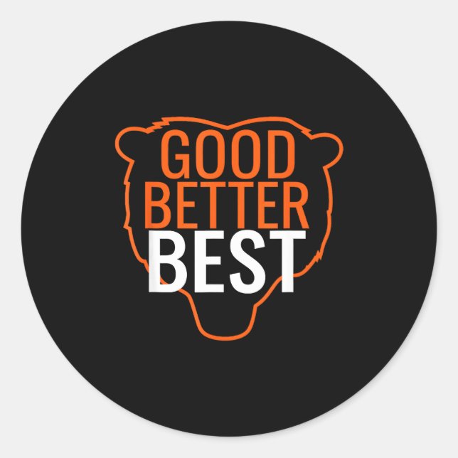Sticker Rond Good Better Bear Outline Motivation  (Devant)