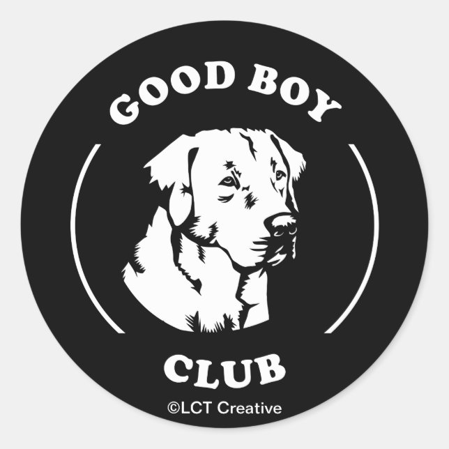 Sticker Rond Good Boy Club (Devant)