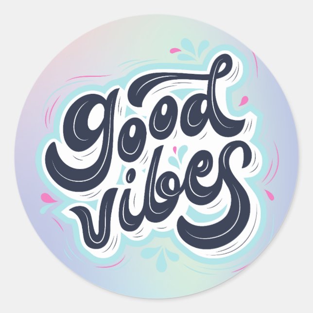 Sticker Rond Good Vibes (Devant)