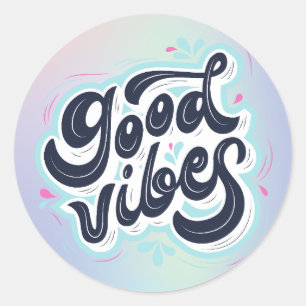 Sticker Rond Good Vibes