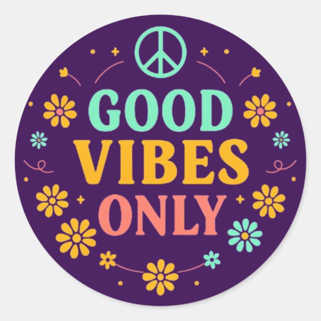 Sticker Rond Good Vibes Only (Devant)