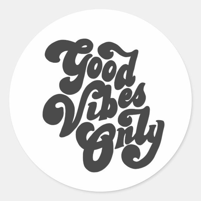 Sticker Rond Good Vibes uniquement (Devant)