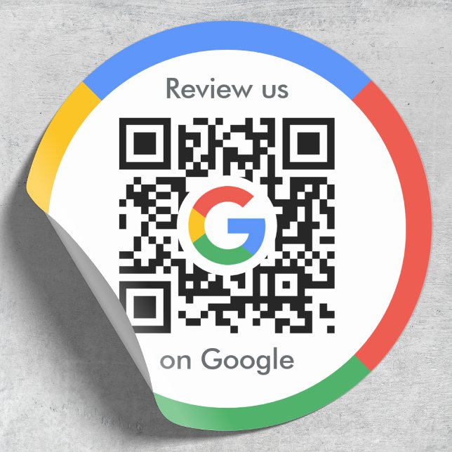 Sticker Rond Google Avis | Business Review Link QR Code (Créateur téléchargé)