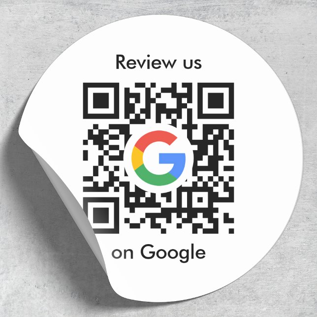 Sticker Rond Google Avis | Business Review Link QR Code (Créateur téléchargé)