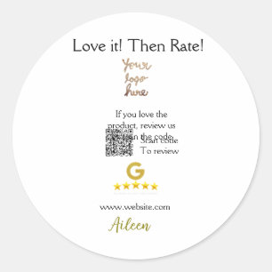 Sticker Rond Google évaluez notre avis commande achat entrepris