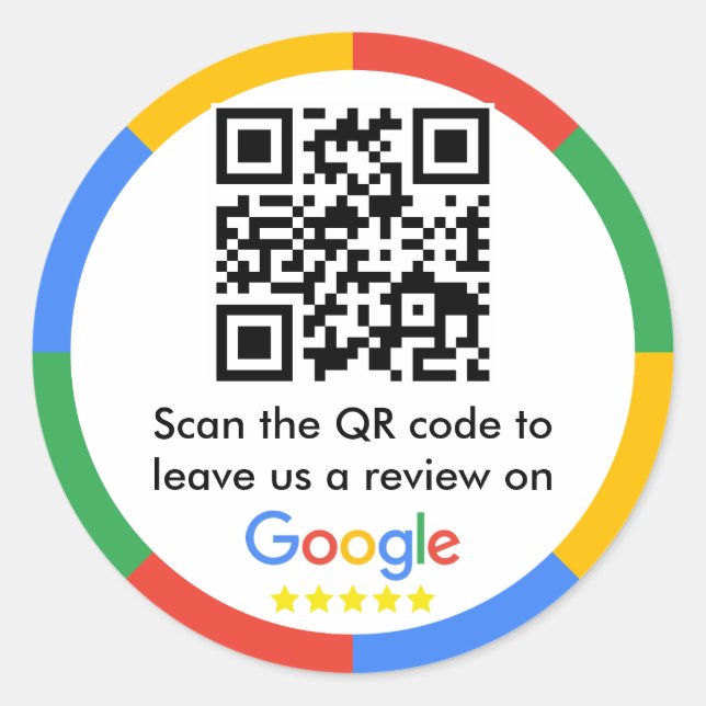 Sticker Rond Google Review QR Code (Devant)