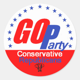 STICKER ROND GOP REPUBLICAN 2016