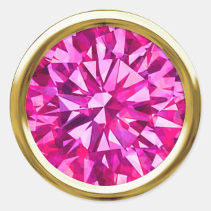 Sticker Rond Gorgey Gem Pink