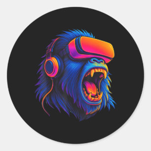 Sticker Rond Gorilla Anniversaire Garçons Adultes Hommes Femmes
