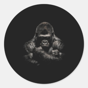 Sticker Rond Gorilla Monkey Gym Porter Bodybuilding Workbuildin