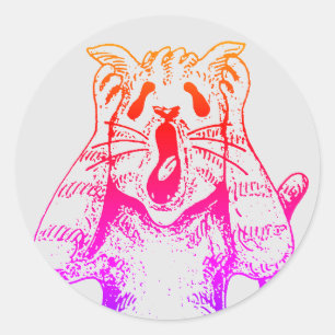 STICKER ROND GOTH HORROR CAT DRAMA, QUELQU'UN A DÉMÉNAGÉ LITTER