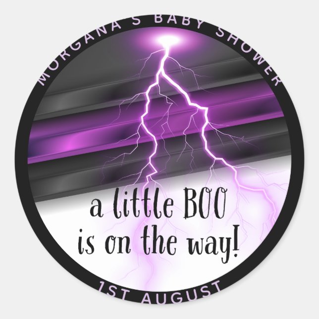 Sticker Rond Goth Purple Black Halloween Baby shower d'événemen (Devant)