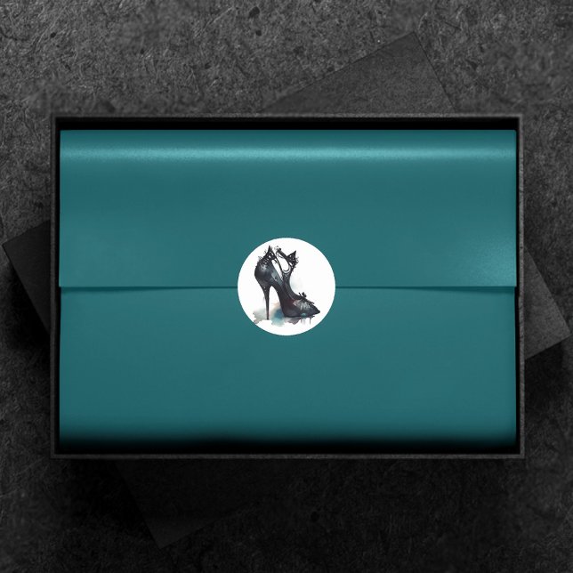Sticker Rond Goth Vogue | Brasage Turquoise et talon haute de S (Créateur téléchargé)
