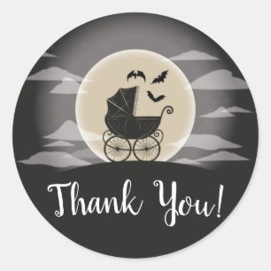 Sticker Rond Gothic Baby Shower Halloween