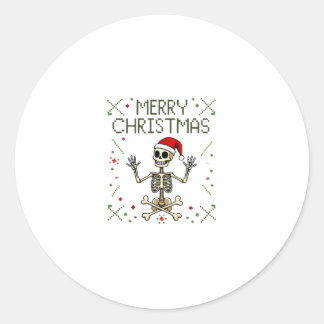 Sticker Rond Gothic Christmas Ugly Skull Rock Christmas T-Shirt