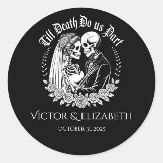 Sticker Rond Gothic Till Death Do Us Part Wedding