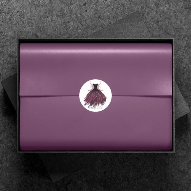 Sticker Rond Gothique Fairy Fuchsia Gown | Merci rose rocher (Créateur téléchargé)