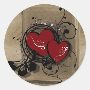 Sticker Rond gothique valentine's day rétro coeur tatouage