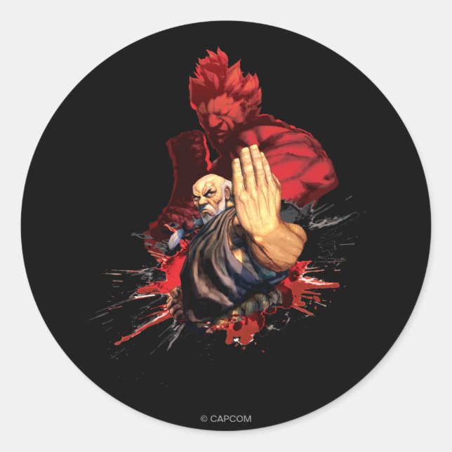 Sticker Rond Gouken Vs. Akuma (Devant)