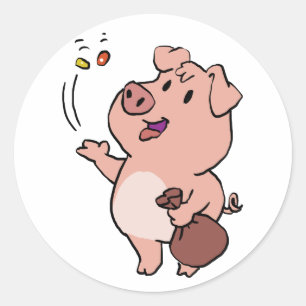 Sticker Rond Gouttes amusantes mangeant des bonbons  choisir la