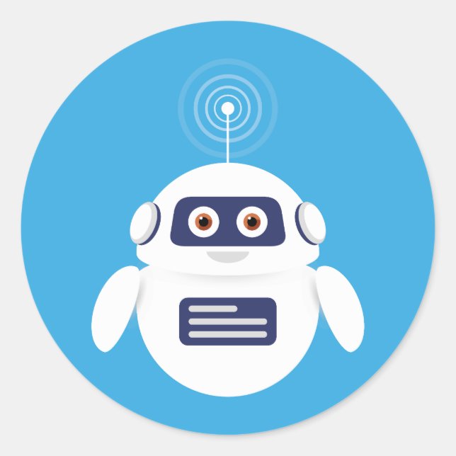 Sticker Rond GPT Chatbot - Robot with Artificial Intelligence (Devant)